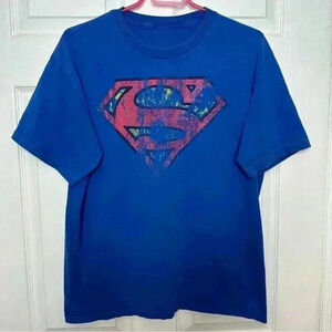 NTD Apparel Superman T-Shirt Blue  / Red / Yellow Size Large